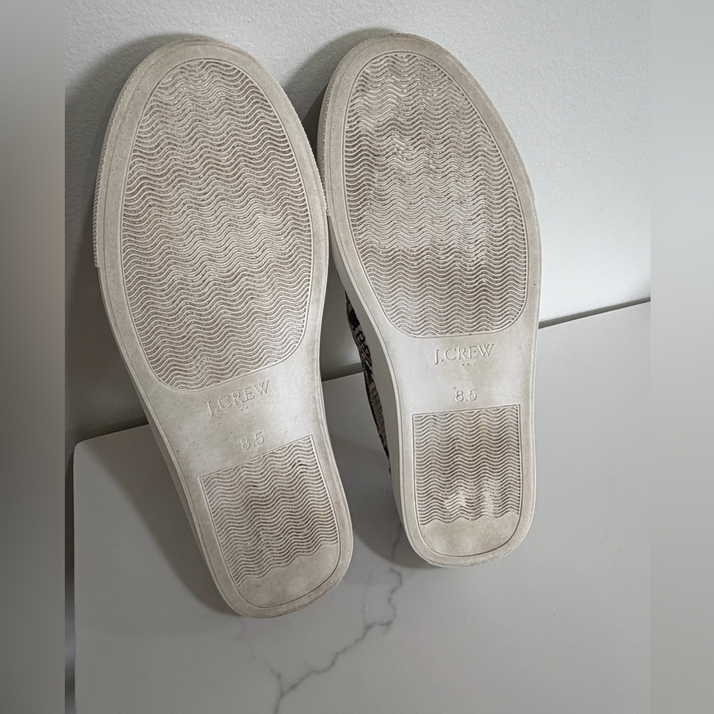 J.CREW Size 8.5 Factory Road Trip Snakeskin Slip-On Shoes Sneakers - Picture 6 of 10